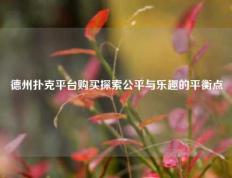 德州扑克平台购买探索公平与乐趣的平衡点