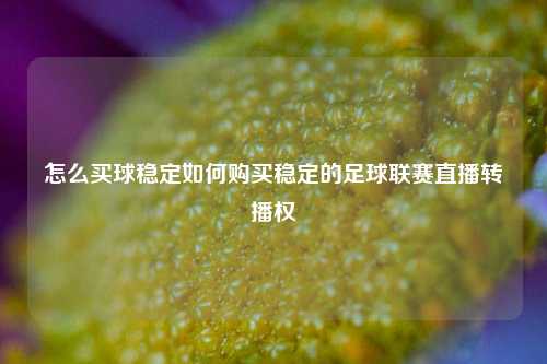 怎么买球稳定如何购买稳定的足球联赛直播转播权