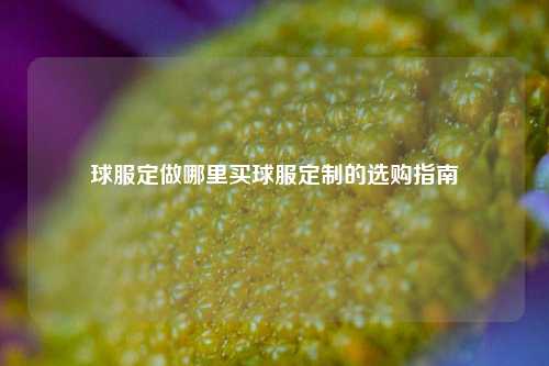 球服定做哪里买球服定制的选购指南