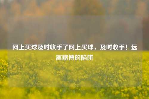 网上买球及时收手了网上买球，及时收手！远离赌博的陷阱
