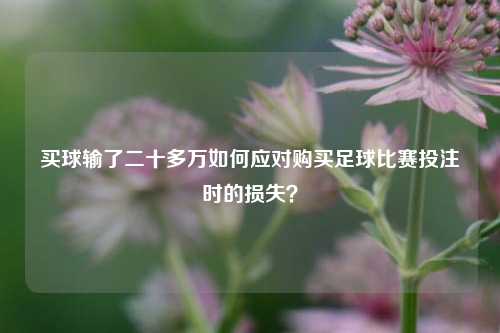 买球输了二十多万如何应对购买足球比赛投注时的损失？
