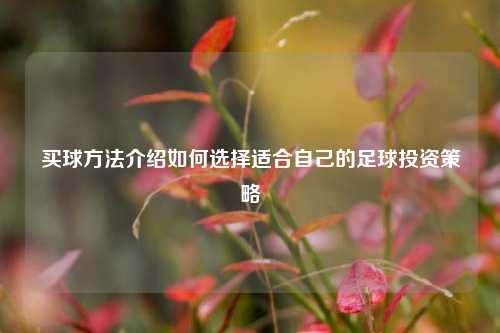 买球方法介绍如何选择适合自己的足球投资策略