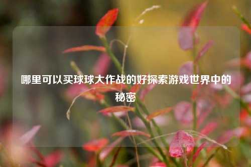 哪里可以买球球大作战的好探索游戏世界中的秘密
