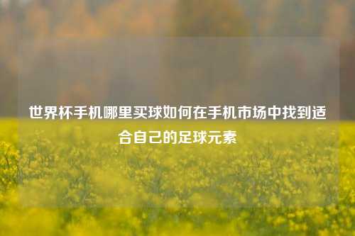 世界杯手机哪里买球如何在手机市场中找到适合自己的足球元素