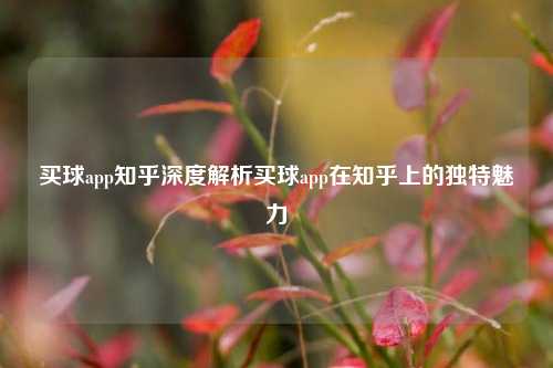买球app知乎深度解析买球app在知乎上的独特魅力