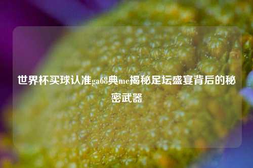 世界杯买球认准ga68典me揭秘足坛盛宴背后的秘密武器