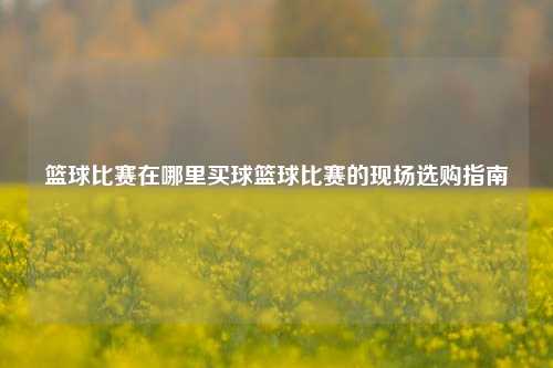 篮球比赛在哪里买球篮球比赛的现场选购指南