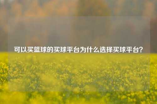可以买篮球的买球平台为什么选择买球平台？