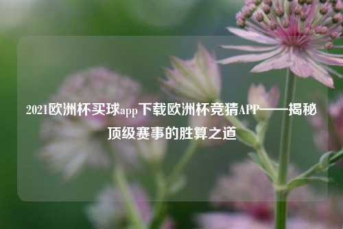 2021欧洲杯买球app下载欧洲杯竞猜APP——揭秘顶级赛事的胜算之道